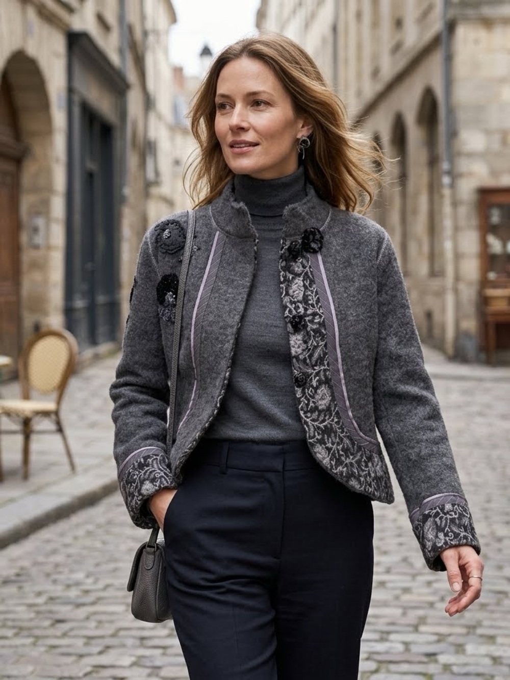 Unique One of a Kind  Gray Women's Jacket